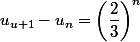  u_{u+1}-u_n= \left(\dfrac{2}{3}\right)^n 